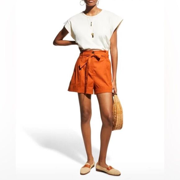 Rag & Bone River Belted Linen Shorts in Size 8 - Picture 1 of 11